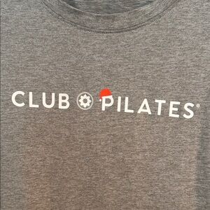 Club Pilates Gray Christmas Top